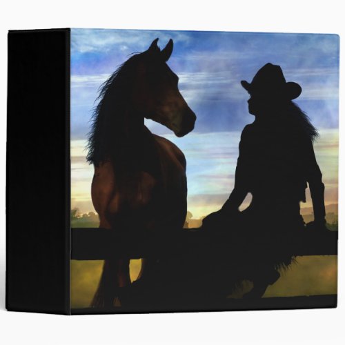 Cowgirl and Horse Country Western 3 Ring Binder
