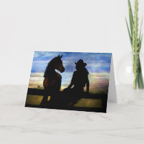 Cowgirl and Horse Happy Birthday Card