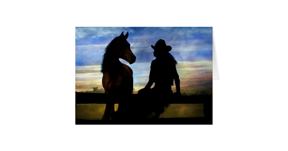Cowgirl and Horse Happy Birthday Card | Zazzle.com