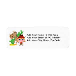 Cowgirl and Horse Label