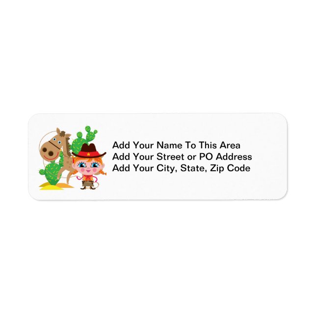 Cowgirl and Horse Label (Front)