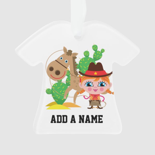 Cowgirl and Horse Ornament (Front)