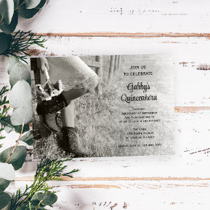 Cowgirl and Sunflowers Country Western Quinceañera Invitation