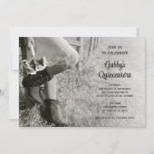 Cowgirl and Sunflowers Country Western Quinceañera Invitation (Front)