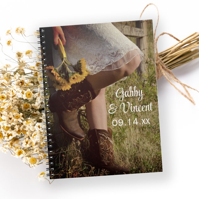 Cowgirl and Sunflowers Country Western Wedding Notebook (Creator Uploaded)