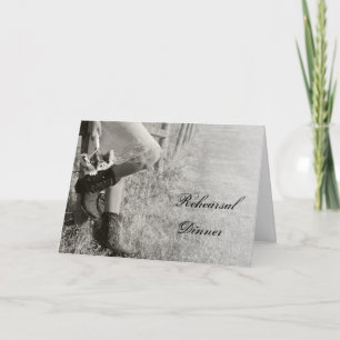 Cowgirl and Sunflowers Wedding Rehearsal Dinner Invitation