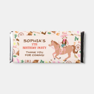 Cowgirl and Wild West pattern Kids Birthday Party Hershey Bar Favors