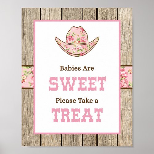 Cowgirl Babies are Sweet Take a Treat Party Sign