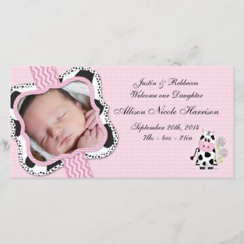 Cowgirl Baby Announcement With Chevron Print by mybabybundles at Zazzle