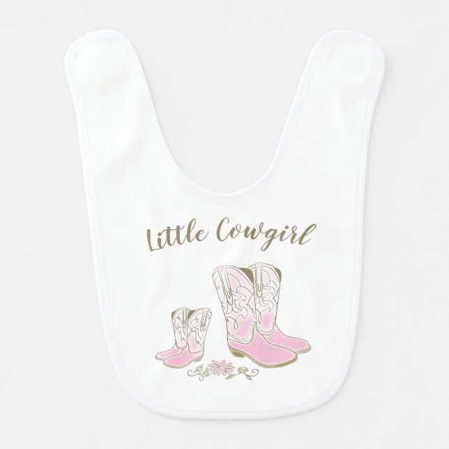 Cowgirl Baby Shower Bib (Front)