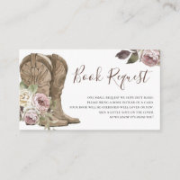 Cowgirl Baby Shower Book Request Insert