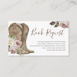 Cowgirl Baby Shower Book Request Insert