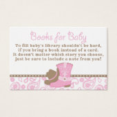 Cowgirl Baby Shower Bring a Book Request Card (Front)