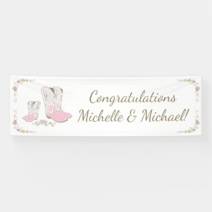 Cowgirl Baby Shower Country Western Pink Girl Banner