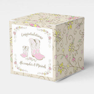 Cowgirl Baby Shower Country Western Pink Girl Favor Boxes