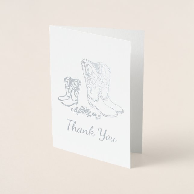 Cowgirl Baby Shower Country Western Pink Girl Foil Card (Front)