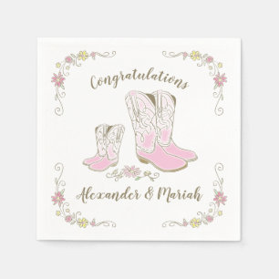 Cowgirl Baby Shower Country Western Pink Girl Napkins