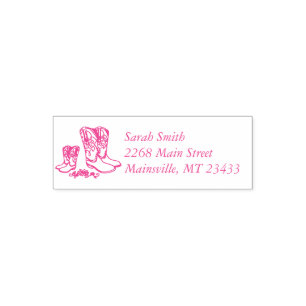 Cowgirl Baby Shower Country Western Pink Girl Self-inking Stamp
