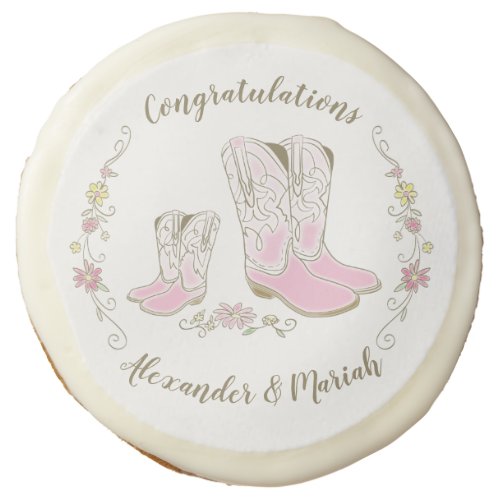 Cowgirl Baby Shower Country Western Pink Girl Sugar Cookie