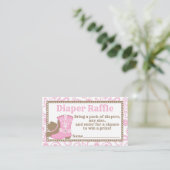 Cowgirl Baby Shower Diaper Raffle Ticket pink Enclosure Card (Standing Front)