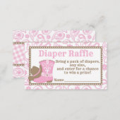 Cowgirl Baby Shower Diaper Raffle Ticket pink Enclosure Card (Front/Back)