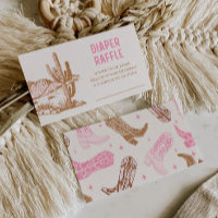 Cowgirl Baby Shower Diaper Raffle Tickets