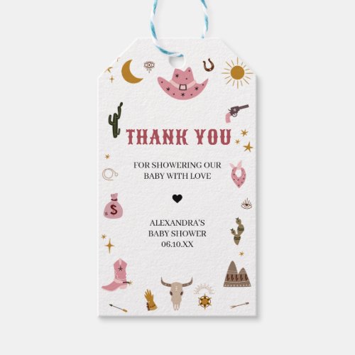 Cowgirl Baby Shower Favor Tags