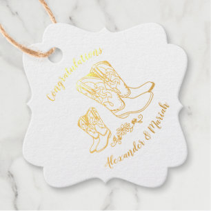 Cowgirl Baby Shower Foil Favor Tags