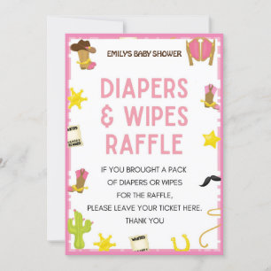 Cowgirl Baby Shower Game - Editable Name, 5x7 size Invitation