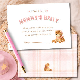 Cowgirl Baby Shower Game Guess Mommy's Belly Card