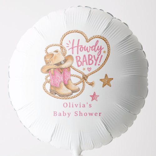 Cowgirl Baby Shower Helium Balloon