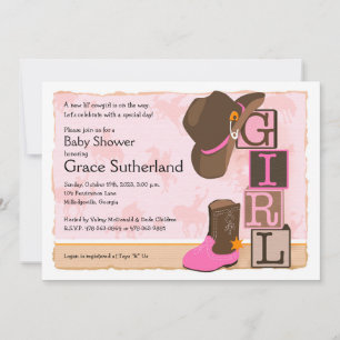 Cowgirl Baby Shower Inviation Invitation