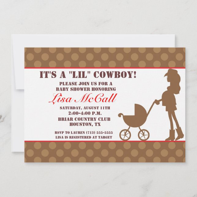 Cowgirl Baby Shower Invitation (Front)