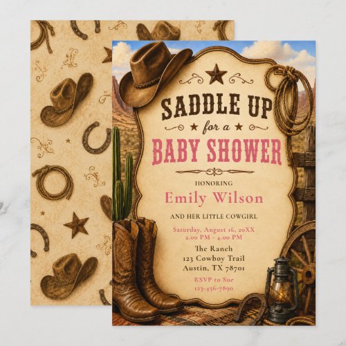 Cowgirl Baby Shower Invitation