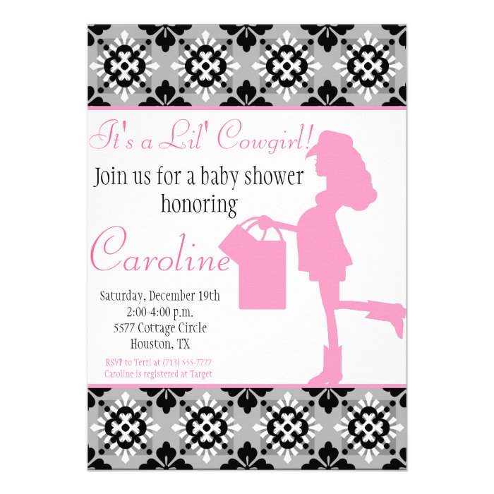 Cowgirl Baby Shower Invitation (Pink)