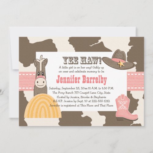Cowgirl Baby Shower Invitations