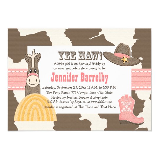 Cowgirl Baby Shower Invitations