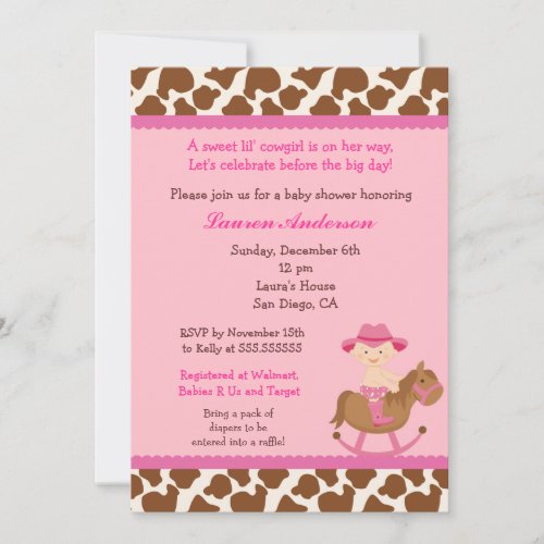 Cowgirl Baby Shower Invitations