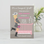 Cowgirl Baby Shower Invitations - Blonde Western (Standing Front)