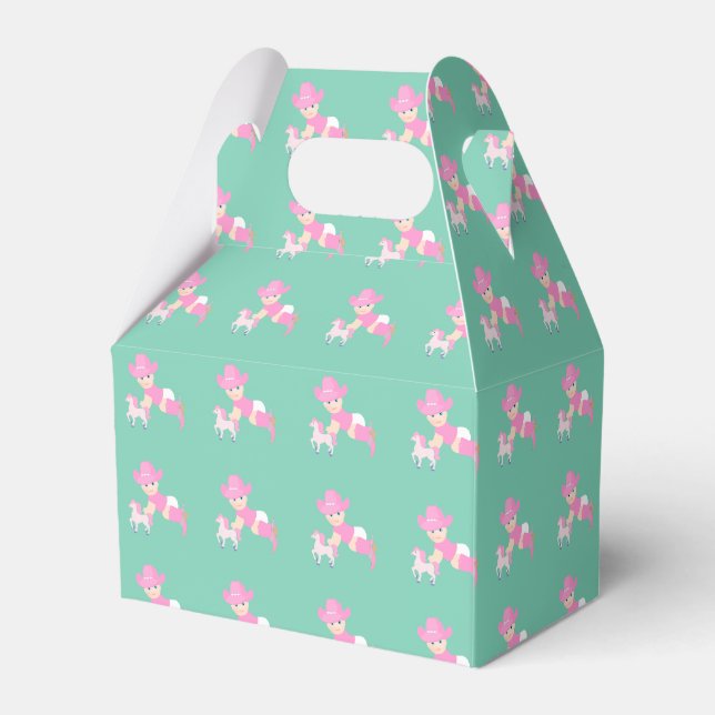 Cowgirl Baby Shower Or Birthday Party Favor Box (Front Side)