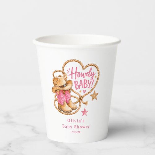 Cowgirl Baby Shower Paper Cup