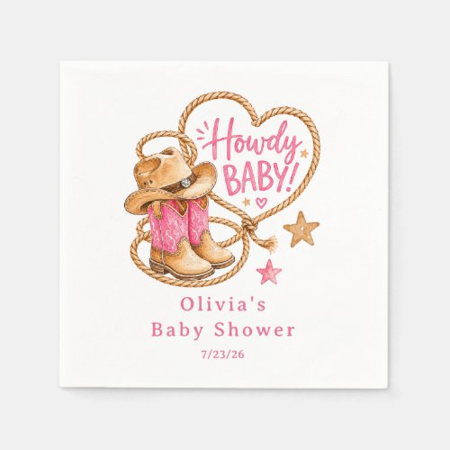 Cowgirl Baby Shower Paper Napkin