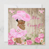 Cowgirl Baby Shower Pink Rustic Wood Girl Ethnic Invitation (Front)