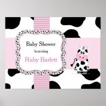 Cowgirl Baby Shower Poster in Pink