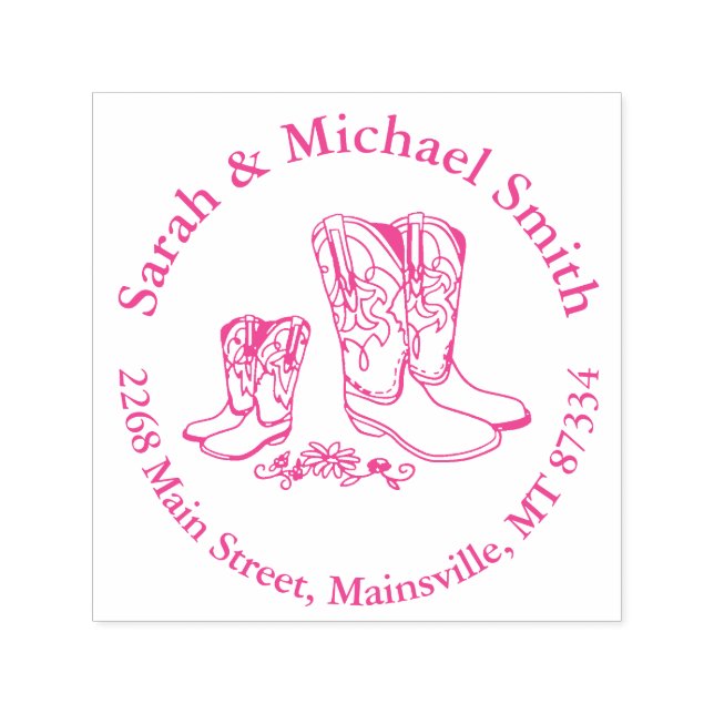 Cowgirl Baby Shower Self-inking Stamp (Design)