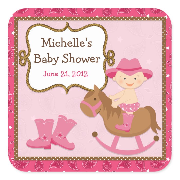 Cowgirl Baby Shower Sticker_sticker