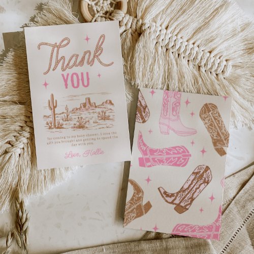 Cowgirl Baby Shower Thank You Card