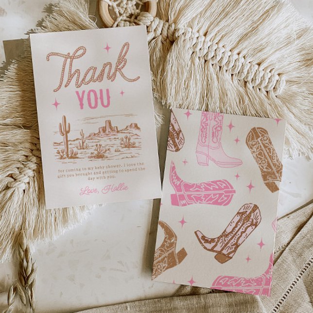 Cowgirl Baby Shower Thank You Card (Creator Uploaded)