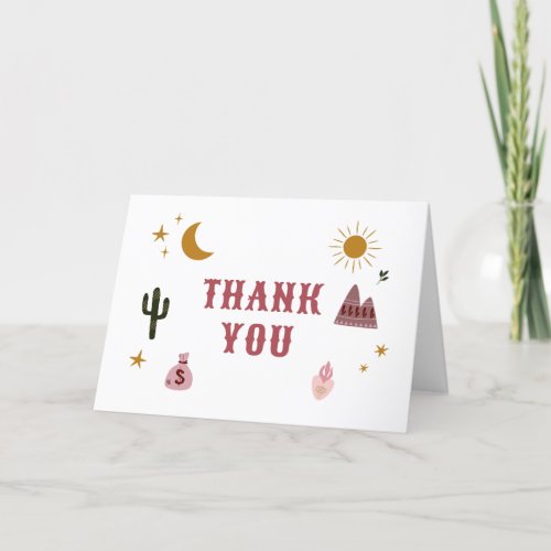 Cowgirl Baby Shower  Thank You Card