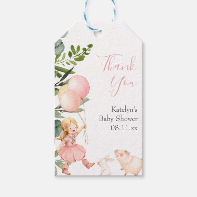 Cowgirl Baby Shower Thank You Tag (Front)